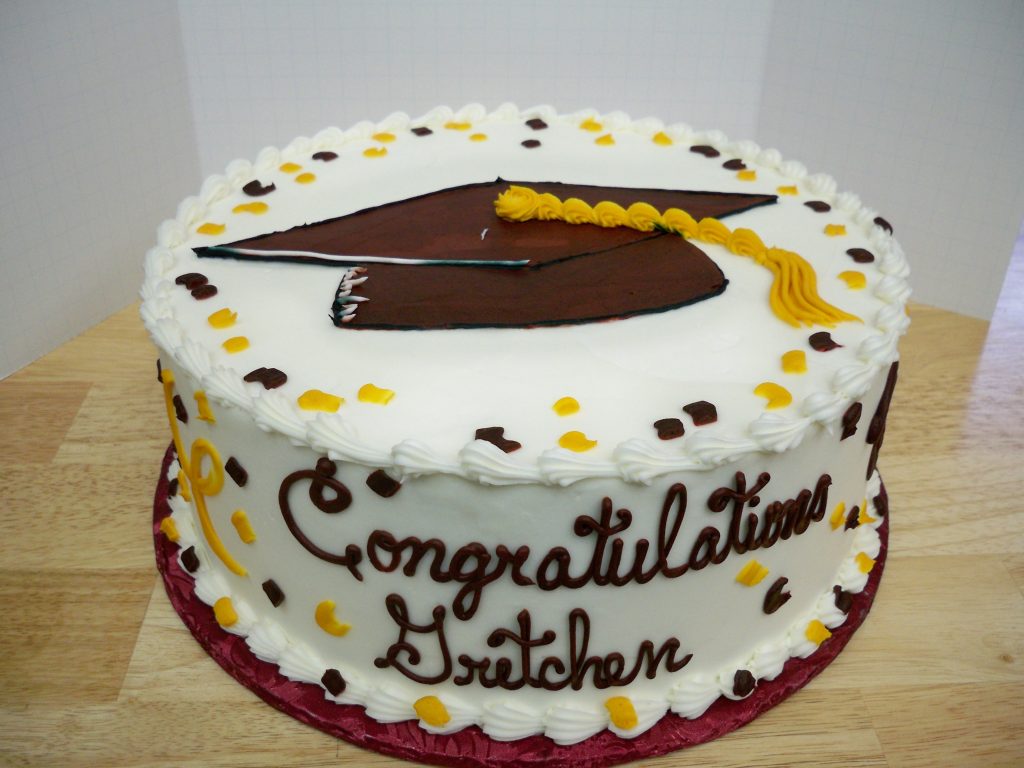 graduation cake, grad cap cake