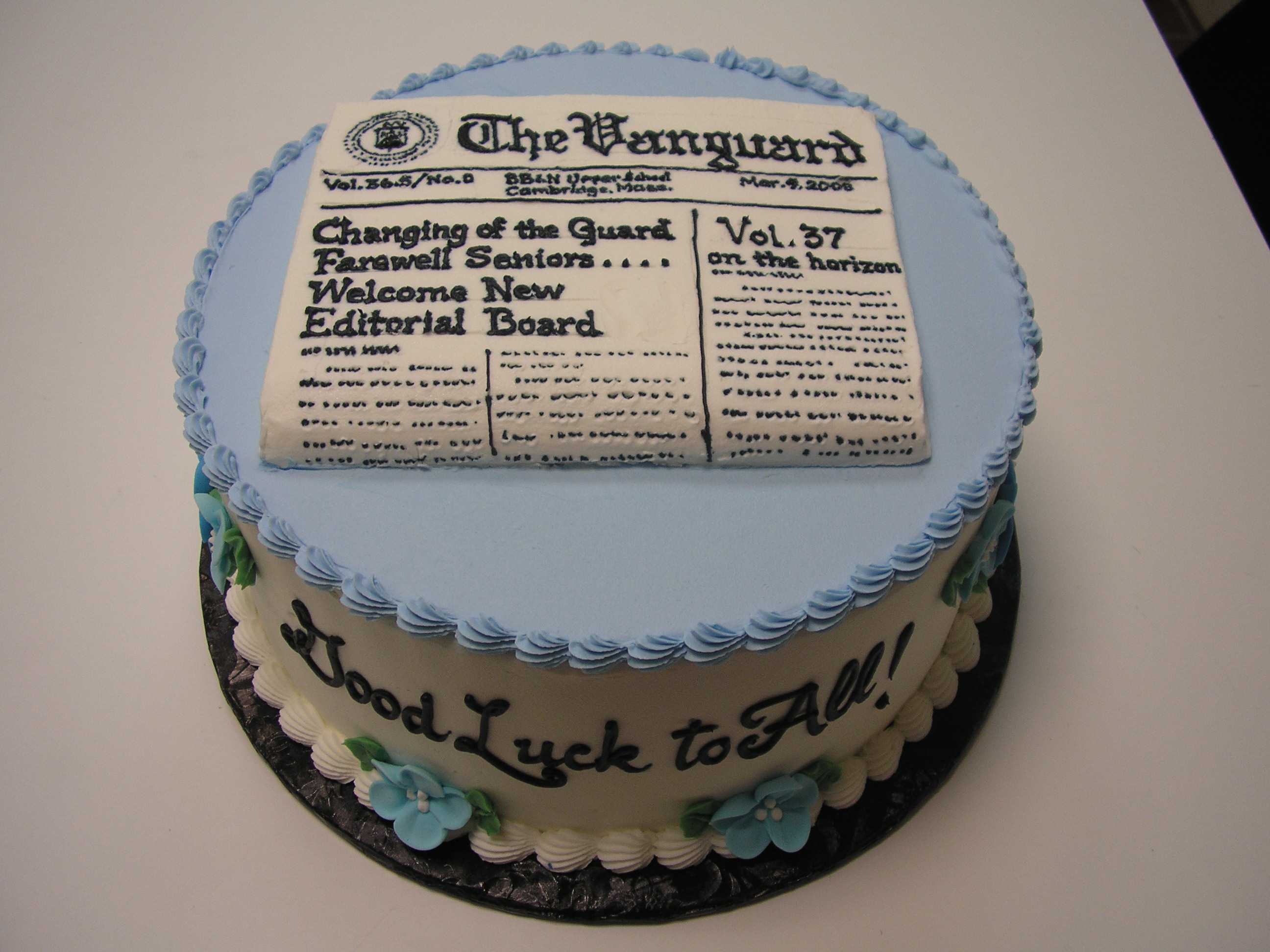 newspaper cake