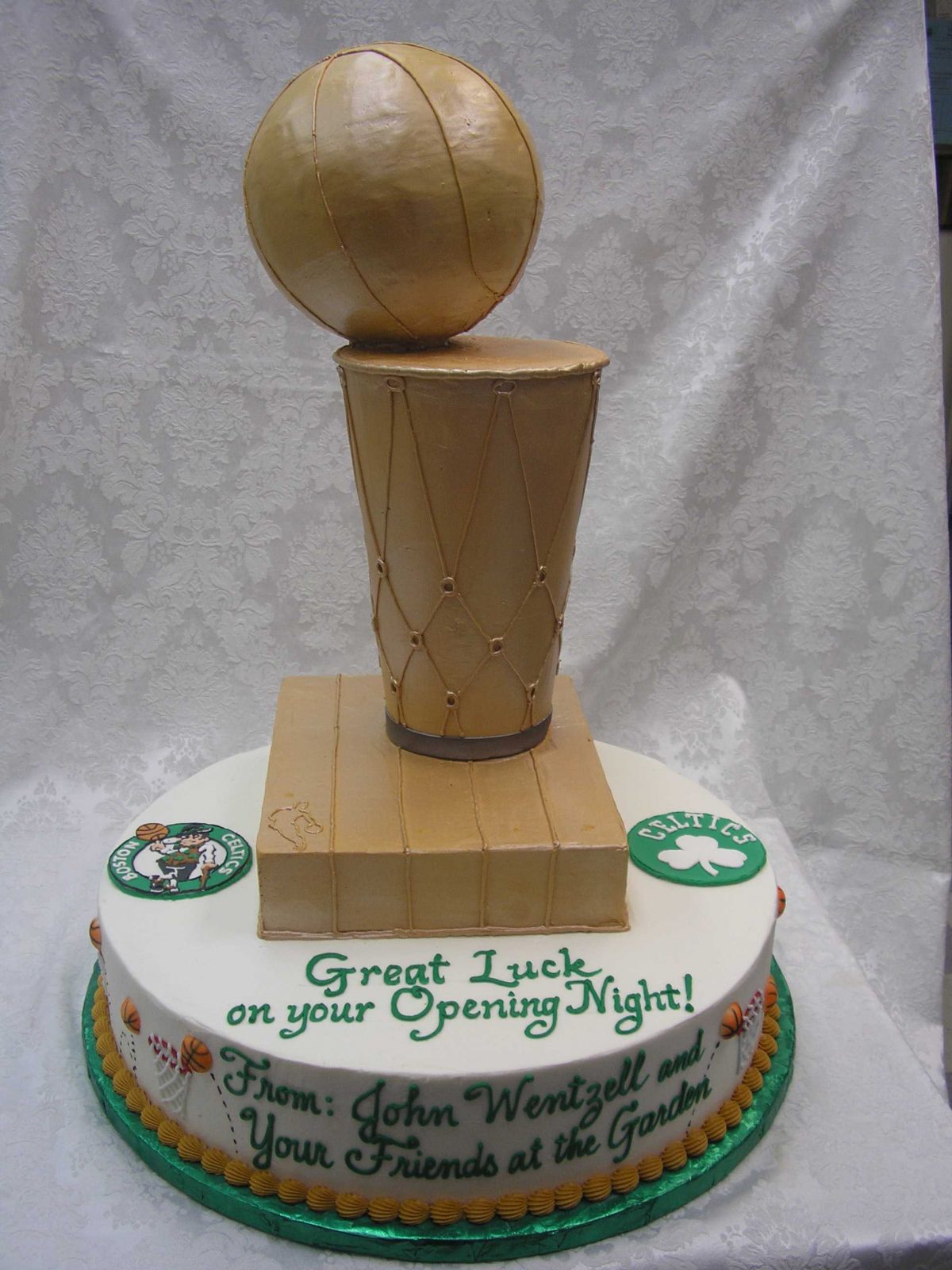 basketball cake, celtics cake