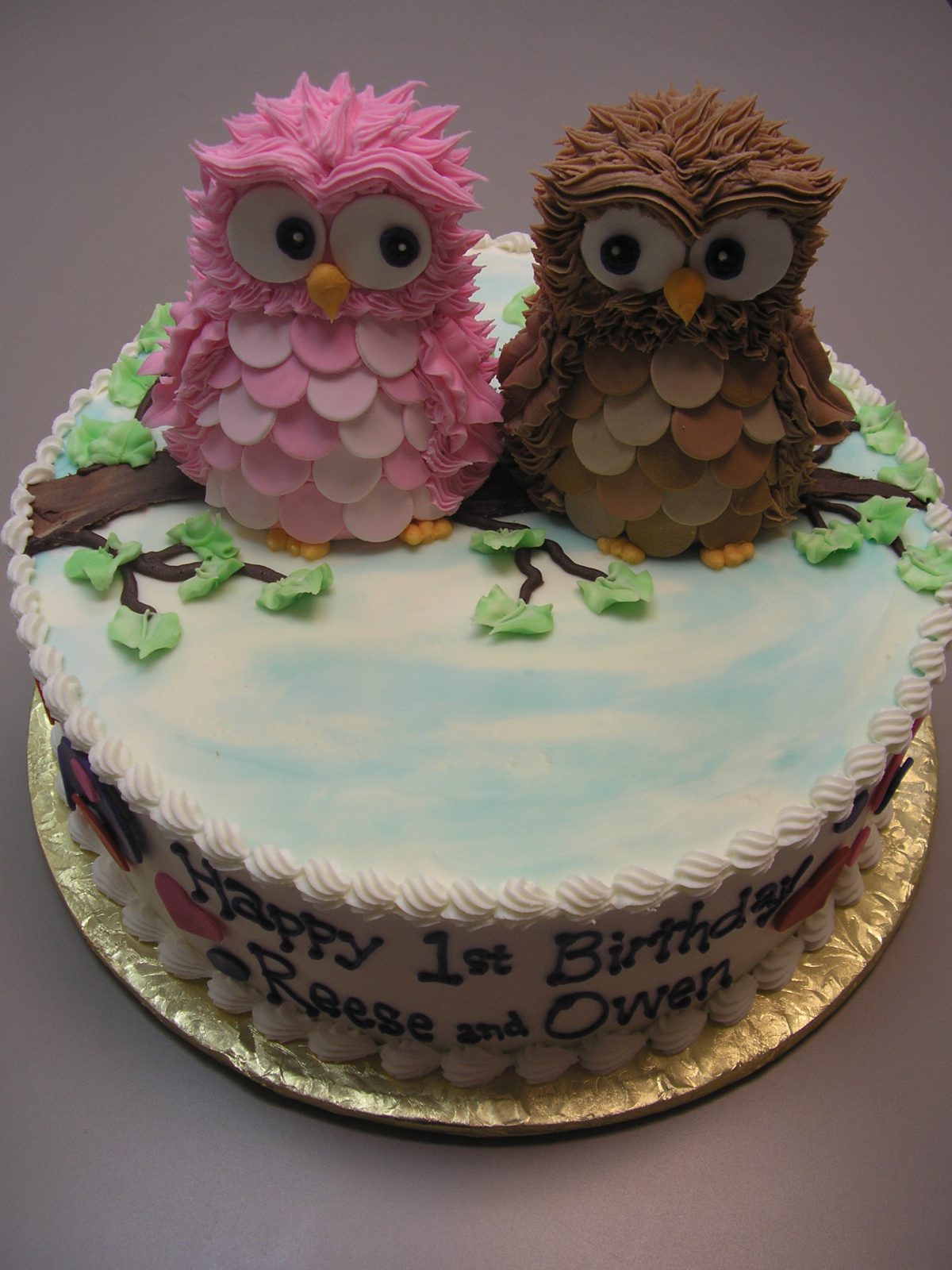 3D owl cake