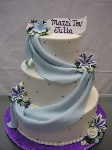multi tier cake, draped cake