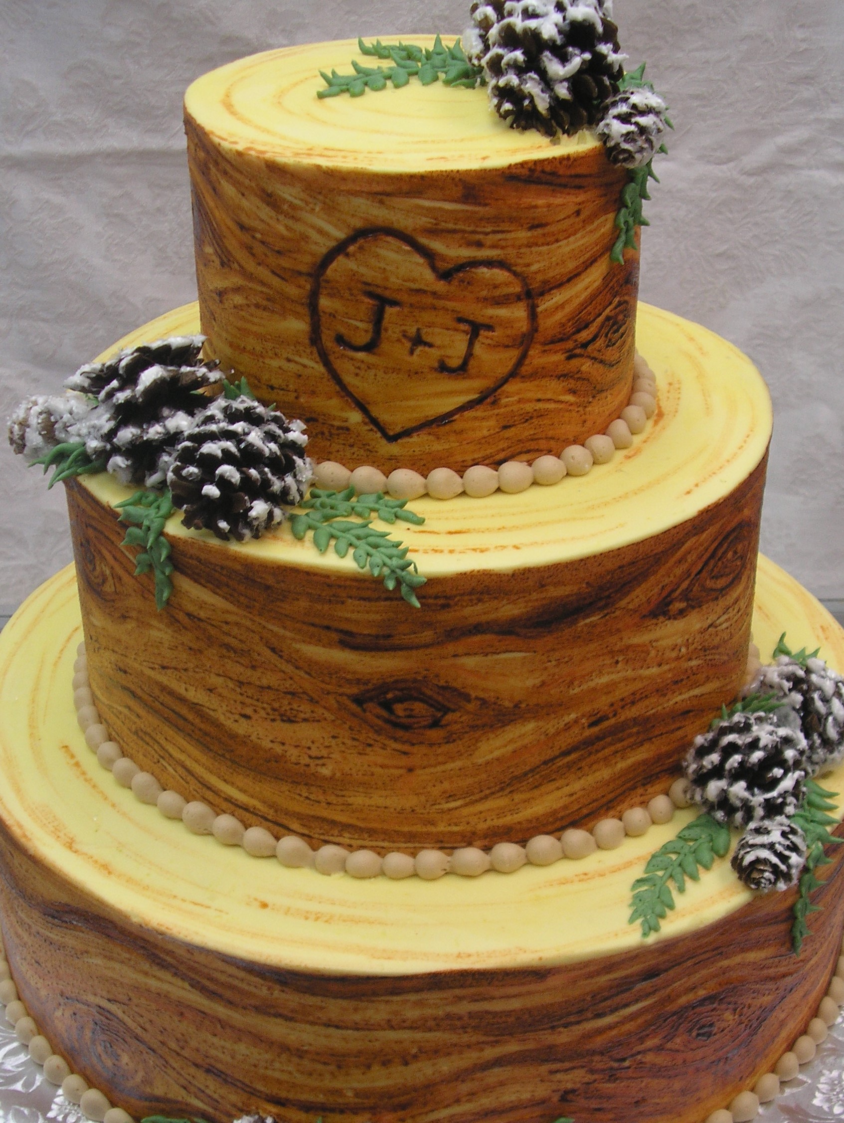 wood grain texture wedding cake