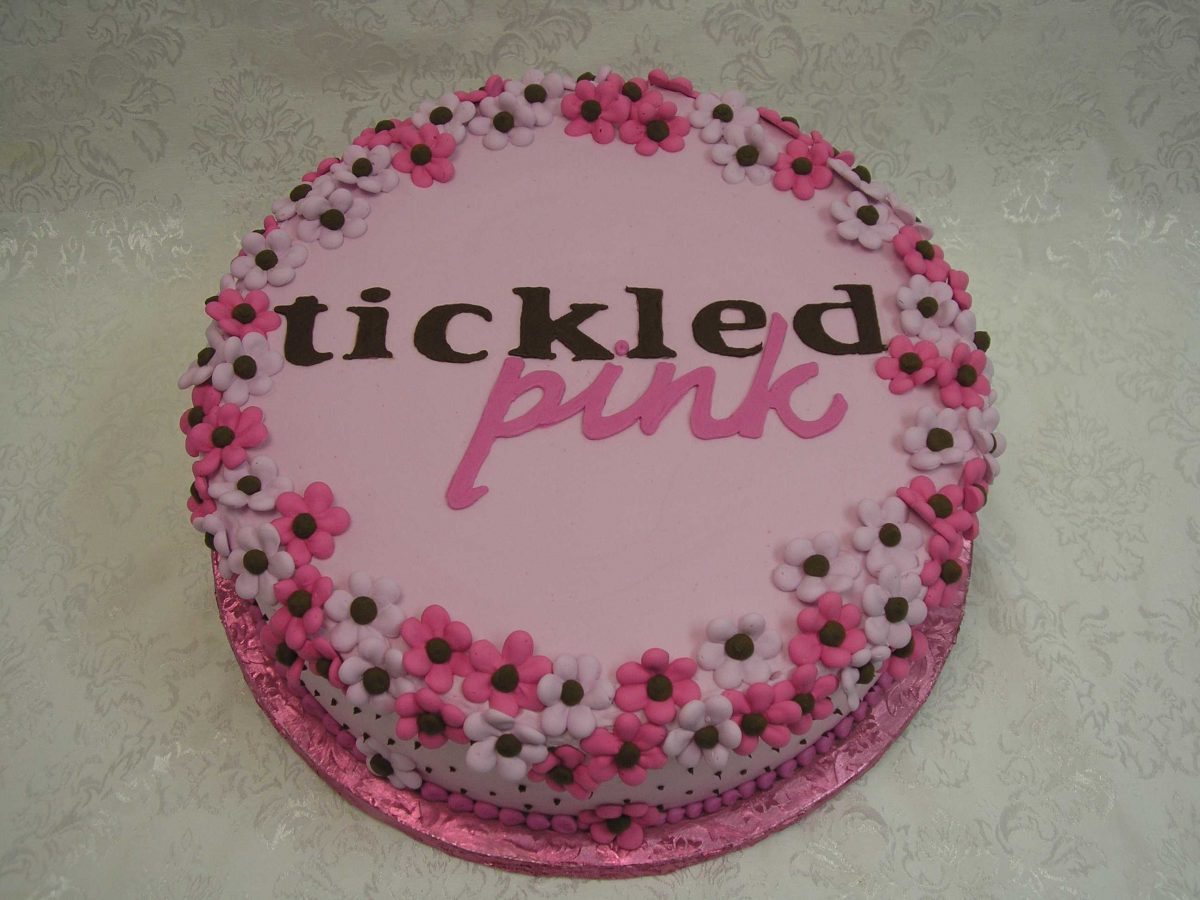 tickled pink baby shower cake